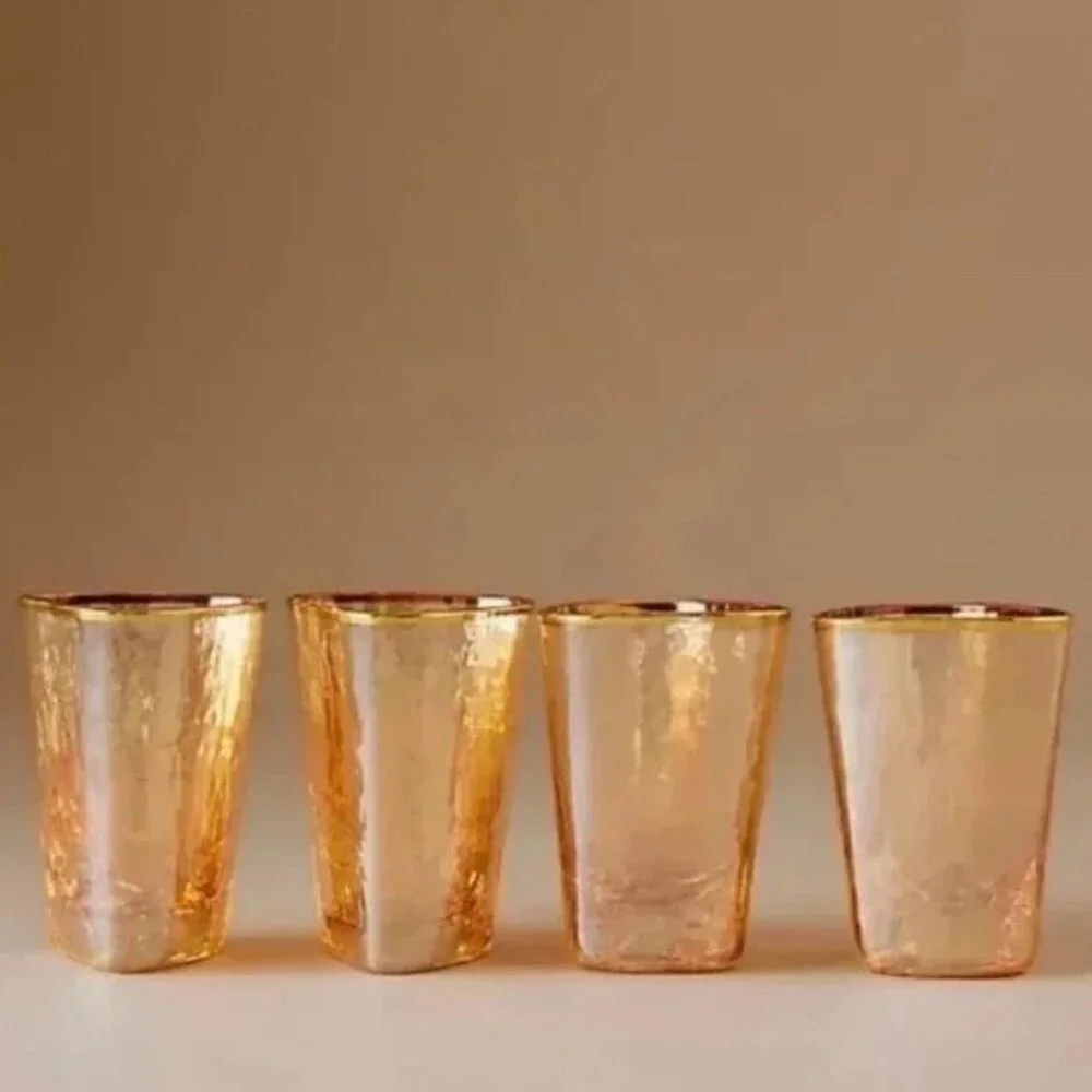 Anthropologie Zaza Collection Honey Luster Shot Glasses Set Of 2 - Picture 1 of 6